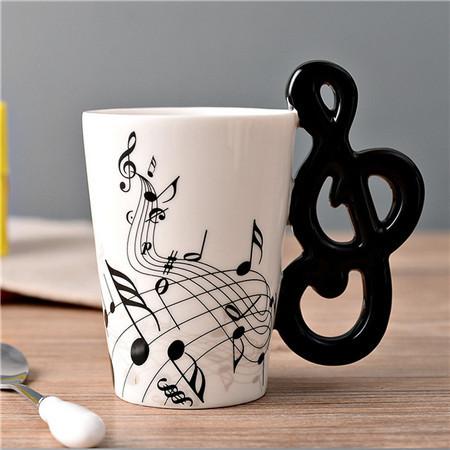 Novelty Guitar Ceramic Cup Personality Music Note - Artistic Pod