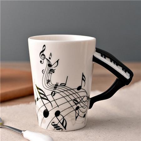 Novelty Guitar Ceramic Cup Personality Music Note - Artistic Pod