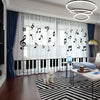 Piano Music Notes Window Curtain