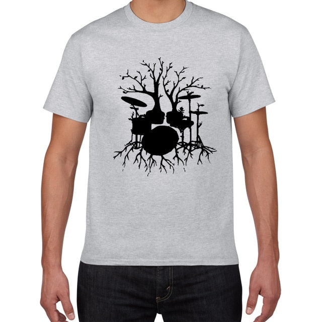 Drum Tree Cotton T-Shirt