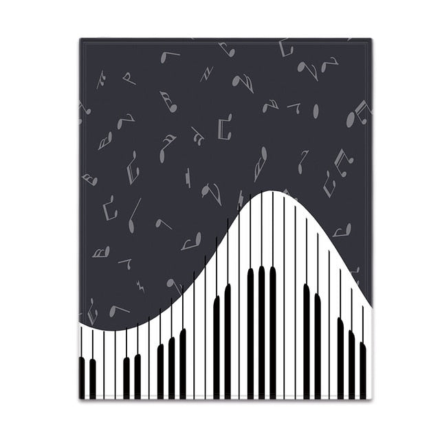 Music Notes Piano Blanket