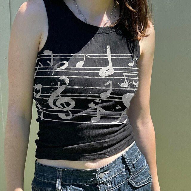 Music Note Tank Top Shirt