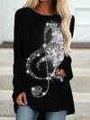 Music Note Loose Long T-shirt