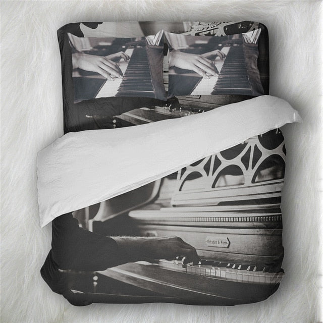 Vintage Music Print Bedding Set