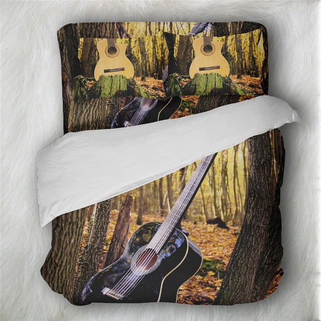 Vintage Music Print Bedding Set