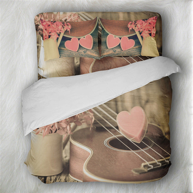 Vintage Music Print Bedding Set