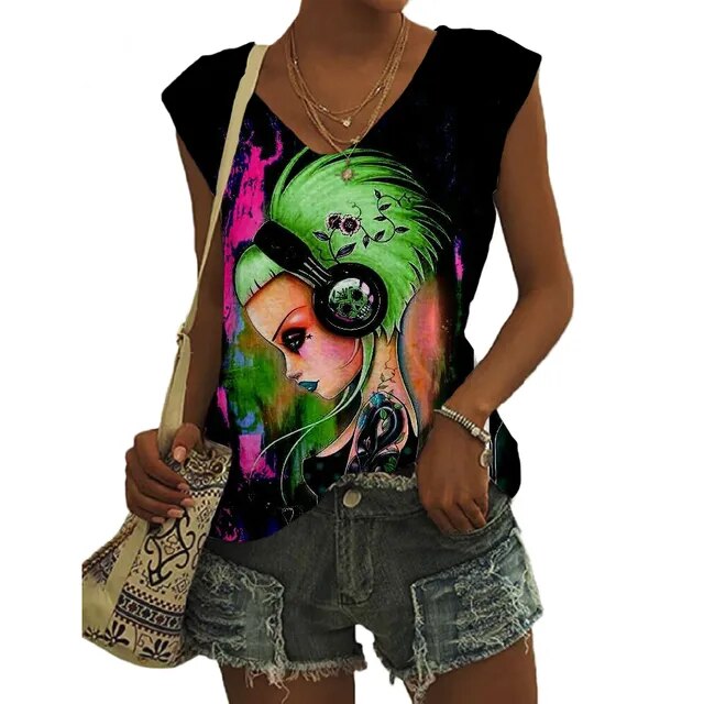 I Love Music V-neck Vest