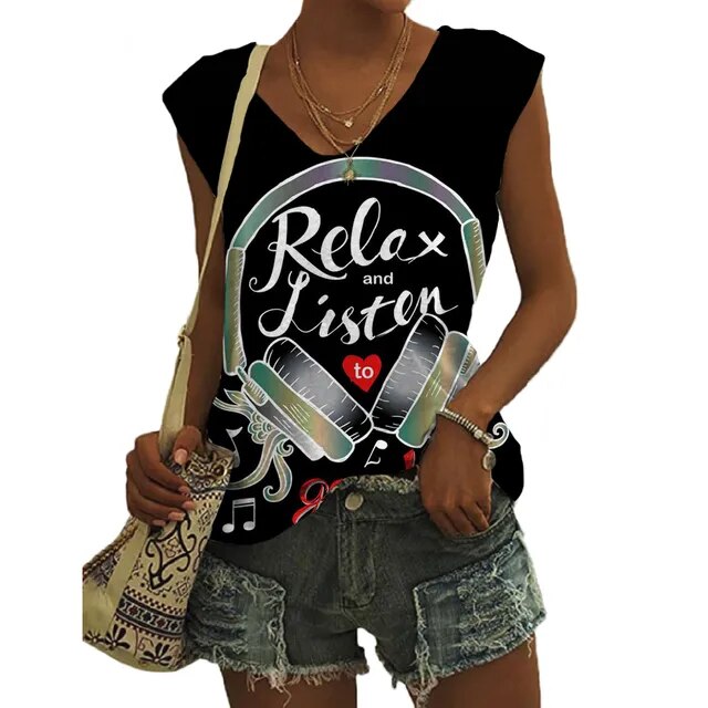 I Love Music V-neck Vest