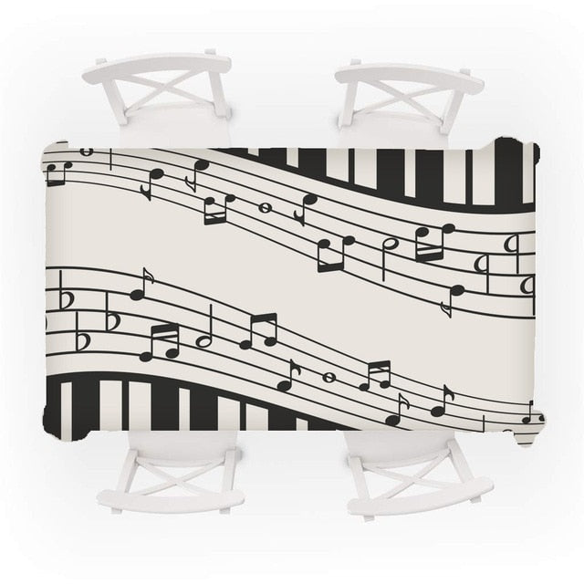 Piano Music Pattern Tablecloth