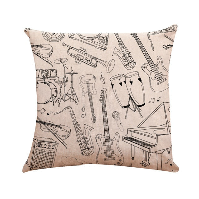 Free - Music Printed Cushion Cover