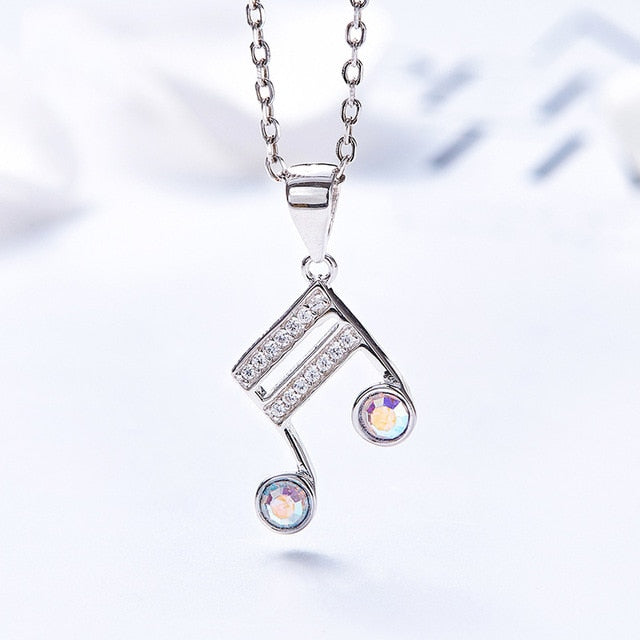 Music Notes 925 Silver Necklace