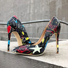 Artistic Graffiti Stiletto High Heels