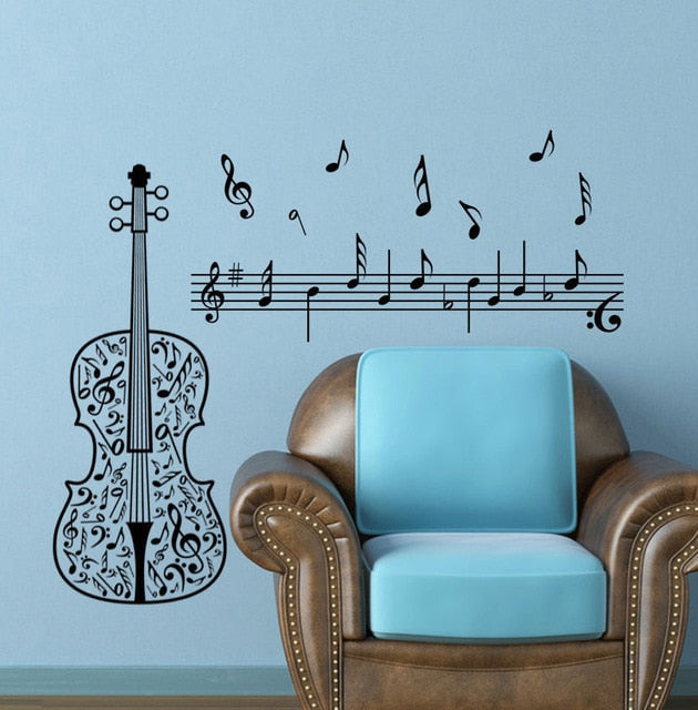 Music Notes Violin Wall Sticker
