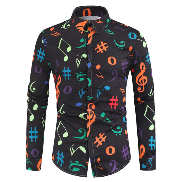 Novelty Music Notes Men's Shirt