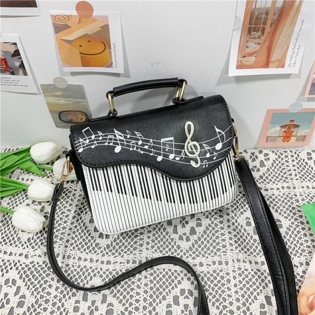 Embroidered Piano Keys Shoulder Bag