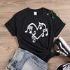 Music Notes Heart Love Graphic T-shirt - Black / XS - { shop_name }} - Review