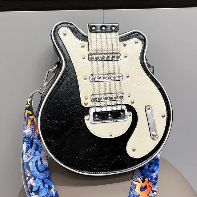 Guitar Shape Crossbody Shoulders Bag