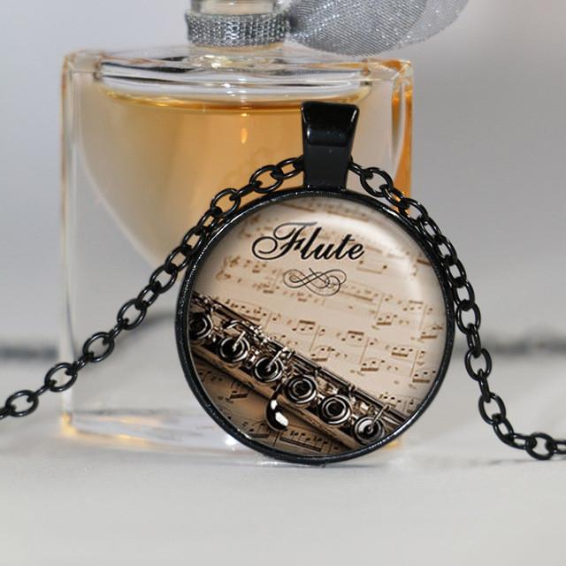 Flute Necklace, Keychain, Ring, Earrings, Cufflink & Brooch - Artistic Pod