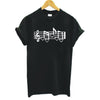 Music Notes Heart Print T-shirt - Black / S - { shop_name }} - Review
