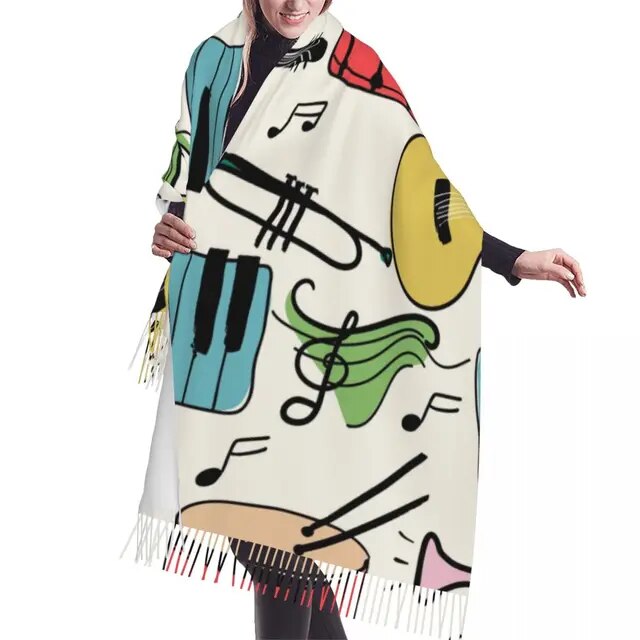 Music Instruments Pattern Scarf