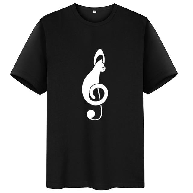 Treble Clef Cute Cat T-shirt