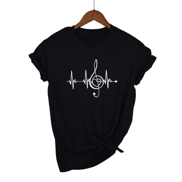 Heart Beat Treble Clef T-shirt