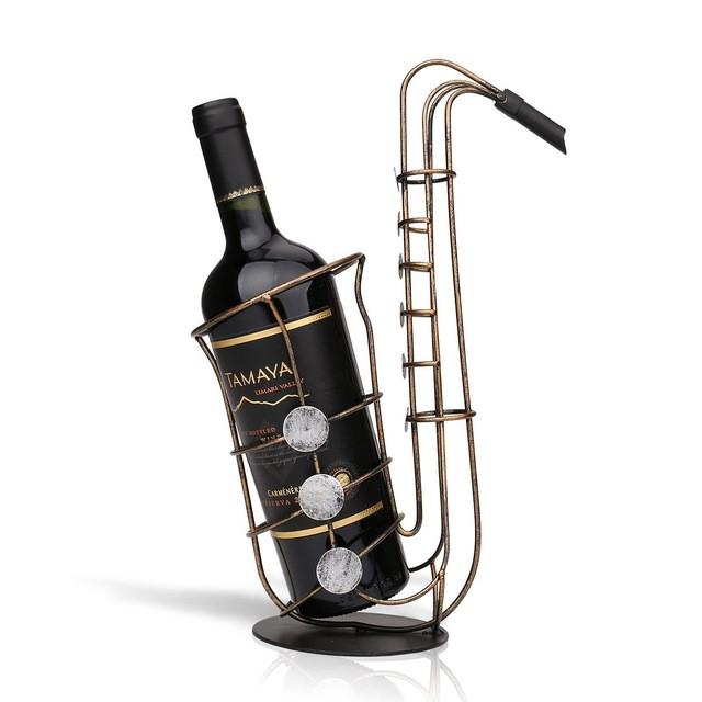 Fantastic Metal Saxophones Wine Rack - Artistic Pod Review