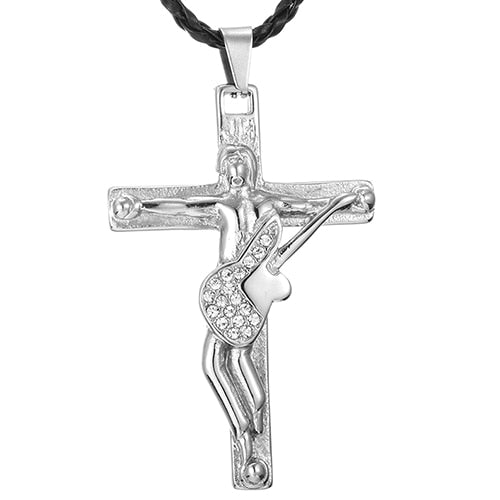 Guitar Cross Pendant Necklace