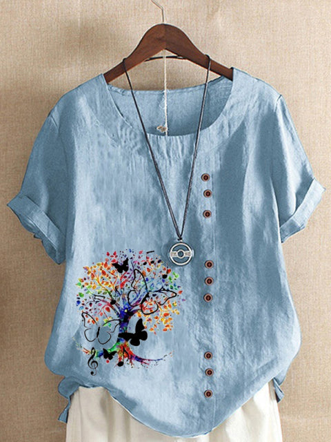 Music Notes Butterfly Blouse