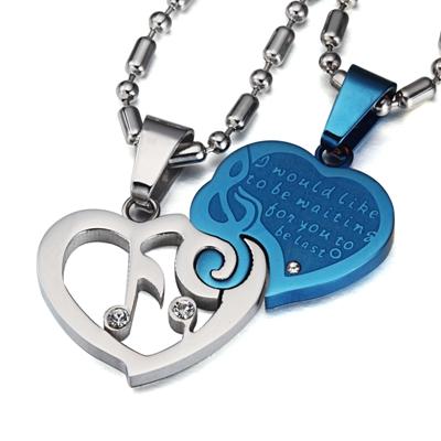 Couples Heart Musical Note Necklace Set - Artistic Pod Review