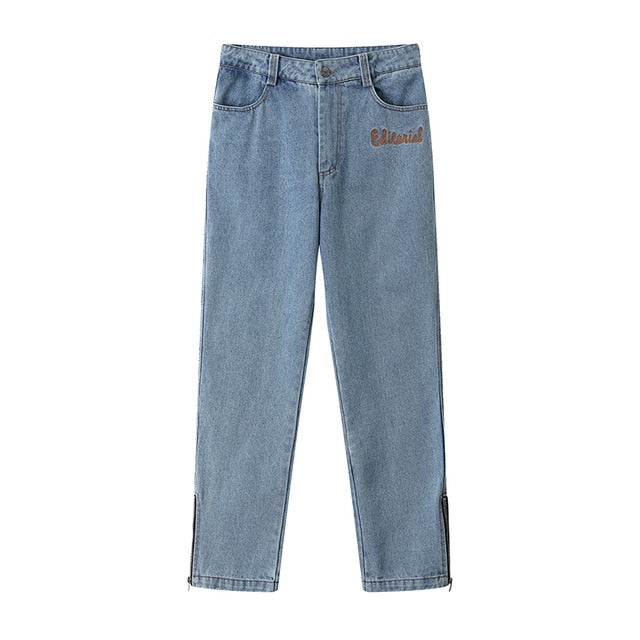 Oversize Retro Music Notes Jeans