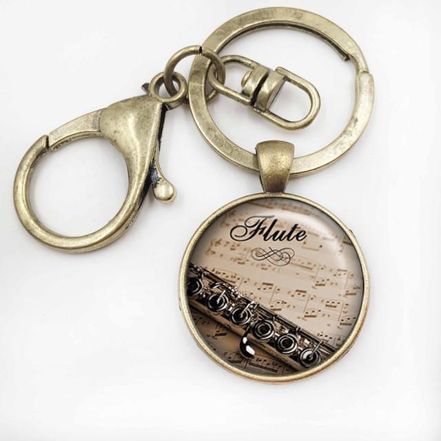 Flute Necklace, Keychain, Ring, Earrings, Cufflink & Brooch - Artistic Pod