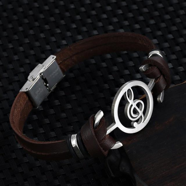 New Musical Notes Leather Bracelet
