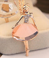 Crystal Ballet Pendant Necklace
