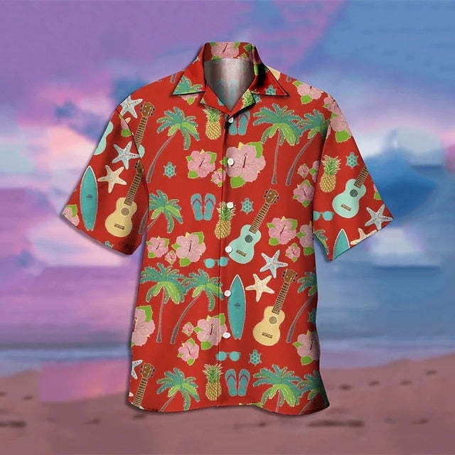 Guitar Cuban Collar Shirt