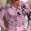 Pink Music Note Casual Shirt