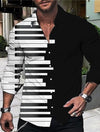 Piano Keys Print Black Shirt