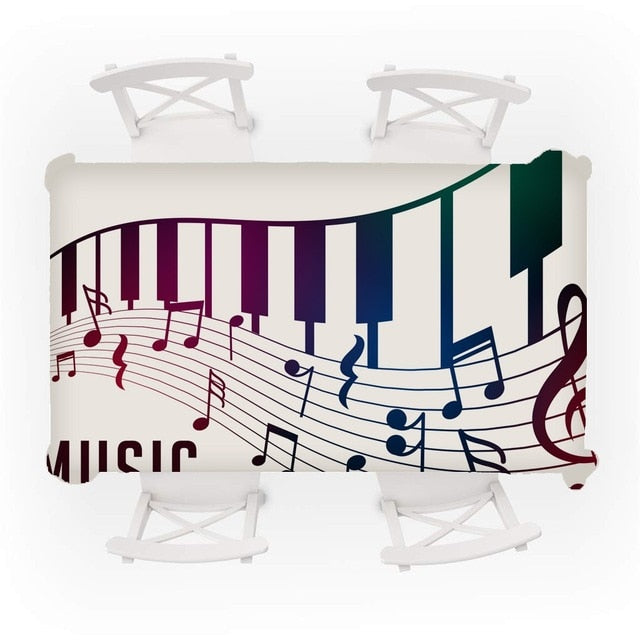 Piano Music Pattern Tablecloth