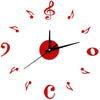 Acrylic DIY Music Notes Sticker Wall Clock - Red - { shop_name }} - Review