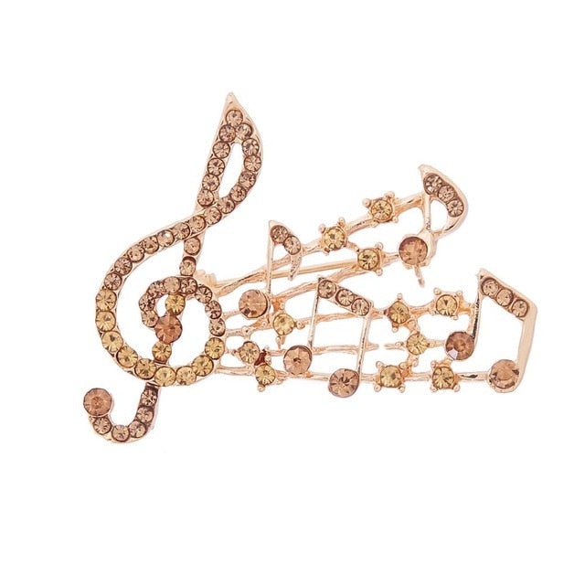 Free - Crystal Music Notes Brooch