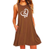 Music Notes Heart Pocket Dress - Coffee / S - { shop_name }} - Review