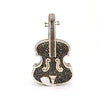 Elegant Violin Crystal Clutch Bag