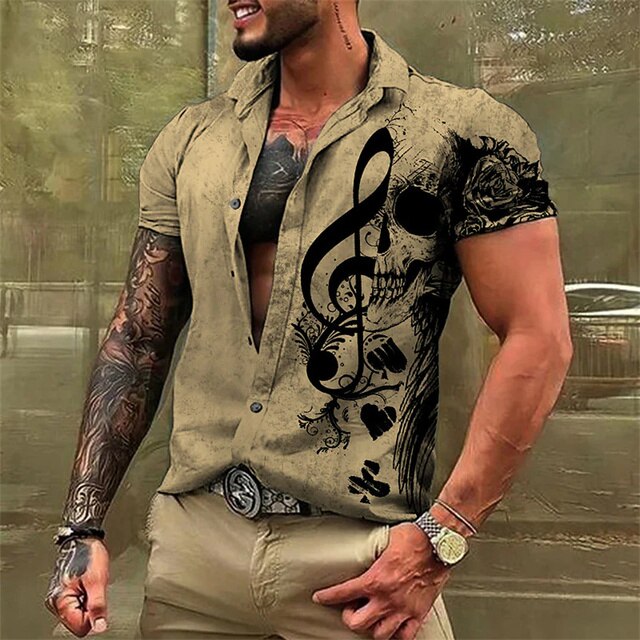 Retro Music Note Casual Shirt