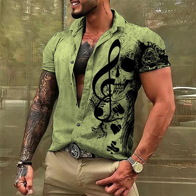 Retro Music Note Casual Shirt