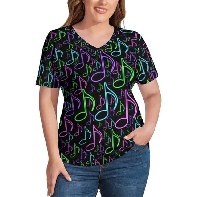 Music Note V-Neck T-Shirt