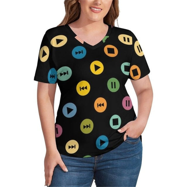 Music Note V-Neck T-Shirt