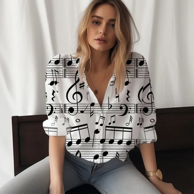 Trendy Music Note Shirt
