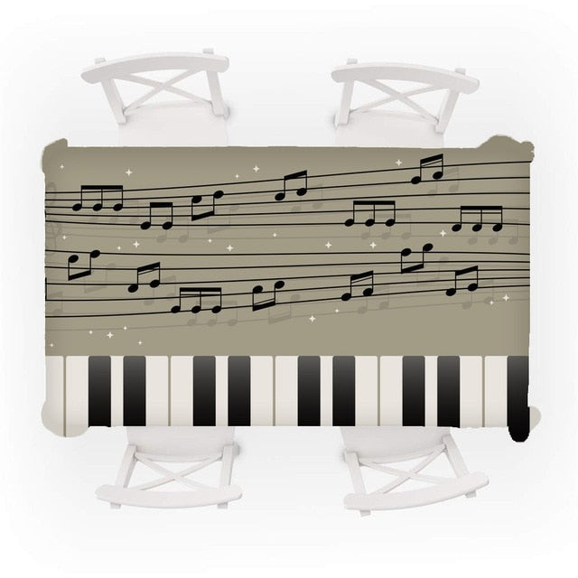 Piano Music Pattern Tablecloth