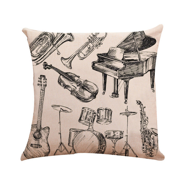 Free - Music Printed Cushion Cover