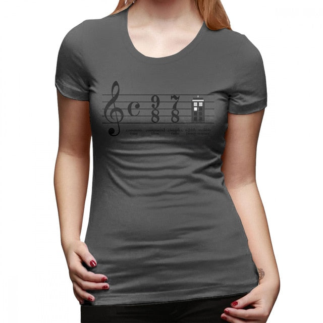 Music Notes O-Neck Women Tee
